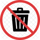 No Trash Can Sign Symbol Icon