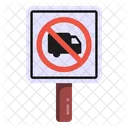 No Truck Road Post Traffic Board Icon