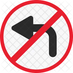 No Turn Left  Icon