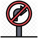 No Turn Right Traffic Sign Circulation Icon