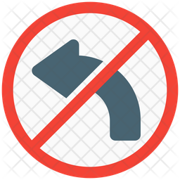 No Turning Left Icon - Download in Flat Style