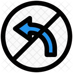 No Turning Left  Icon