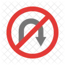 No U Turn Forbidden Prohibition Icon