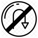 No U-Turn Sign  Icon