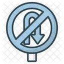 No u-turn sign  Icon