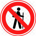 No Walking Danger Step Icon