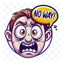 No Way Shocked Reaction Icon