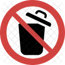 Open Dustbin Ban Icon