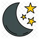 Noche Media Luna Estrellas Icon