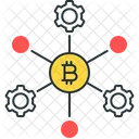 Node Bitcoin Gears Icon