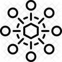 Structure Du Reseau De Noeuds Lien Connecte Mecanisme De Consensus Grille De Communication Ramification Icône