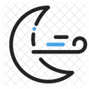 Noite Ventosa Noite Clima Ícone
