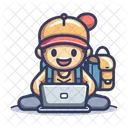 Freelance Travail A Linterieur Icône