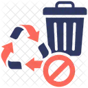 Non Biodegradable Recycle Bin No Recyclable Icon