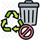 Non Biodegradable Recycle Bin No Recyclable Icon