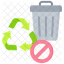 Non Biodegradable Recycle Bin No Recyclable Icon