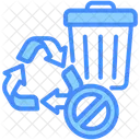 Non Biodegradable Recycle Bin No Recyclable Icon