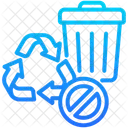 Non Biodegradable Recycle Bin No Recyclable Icon