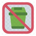 Non Disposable Product Trash Bin Icon