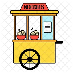 Noodle Street Food With Bowls And Signage  Icon