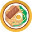 Asian Food Noodles Eggs Icon
