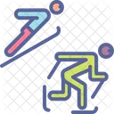 Combined Skiing Skating Icon