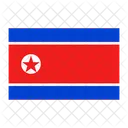 Nordkorea Flagge Land Symbol