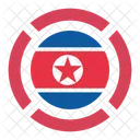 Norte Coreia Bandeira Ícone