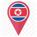 Norte Coreia Bandeira Ícone