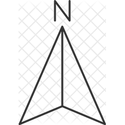 North Direction Icon - Download in Line Style