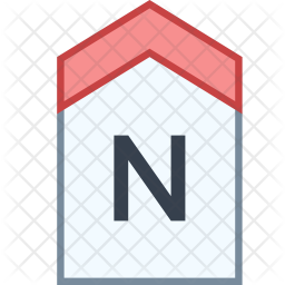 North direction Icon of Colored Outline style - Available in SVG, PNG ...