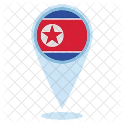 North Korea Location Flag Icon