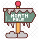 North Pole Sign Board Coldest Area Icon