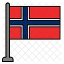 Noruega Bandera Del Pais Bandera Icono