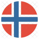 Norvege Drapeau Cercle Icône