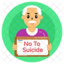 Not To Suicide Banner Placard Not To Suicide Board Icon