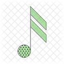 Objeto De Decoracao De Verao Nota Musical Ilustracao Retro Verde Ícone