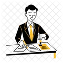 Notary Contract Form Icon