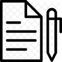 Notas Caneta Escrita Ícone