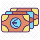 Notas Mcash Notas De Euro Dinheiro Em Euros Ícone