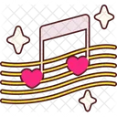 Notas musicales corazon  Icono