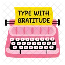 Note De Gratitude Machine A Ecrire Dactylographie Icon