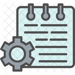 Note Setting Icon - Download in Colored Outline Style