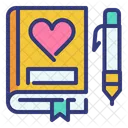 Notebook Pen Heart Icon