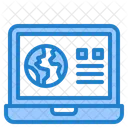 Noticias En Linea Computadora Portatil Dia De La Tierra Icono