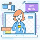 Noticias En Vivo Medios En Linea Medios De Difusion Icono