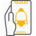 Notificacion Mano Sosteniendo El Telefono Alerta Icono
