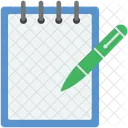 Notizblock Bleistift Tagebuch Symbol