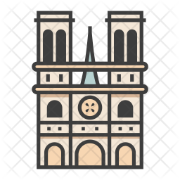 Notre Dame De Paris Icon Of Colored Outline Style Available In Svg Png Eps Ai Icon Fonts