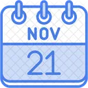 November Calendar Days Time And Date Icon